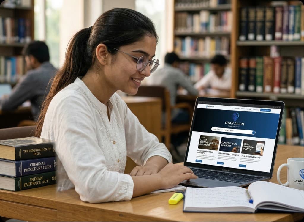 Student learning with laptop in library