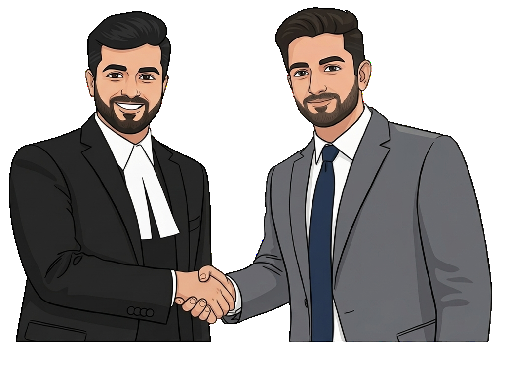 Vikas Goyat and Anshul Gawaria shaking hands